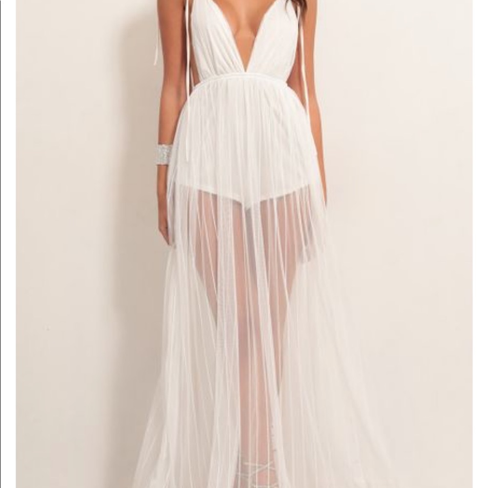 Sheer White Maxi Dress